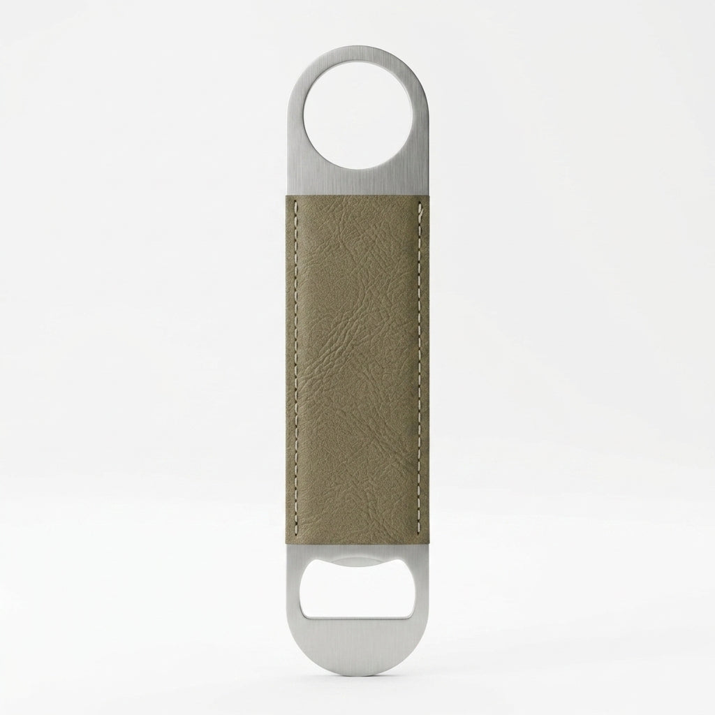 Personalized Faux-Leather Wrapped Bar Bottle Opener
