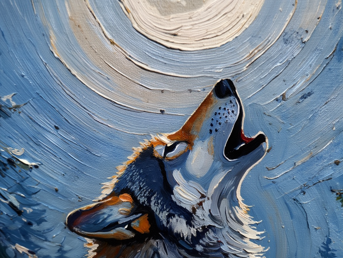 Premium Giclée Art Print (Paper or Canvas) - Moonlit Wolf Song