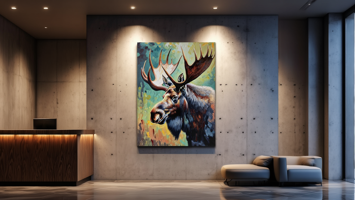 Majestic Moose Portrait - Premium Canvas Art Print