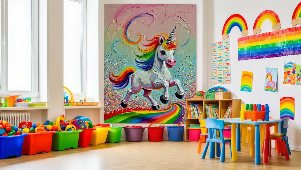 Rainbow Magic Unicorn - Premium Canvas Art Print