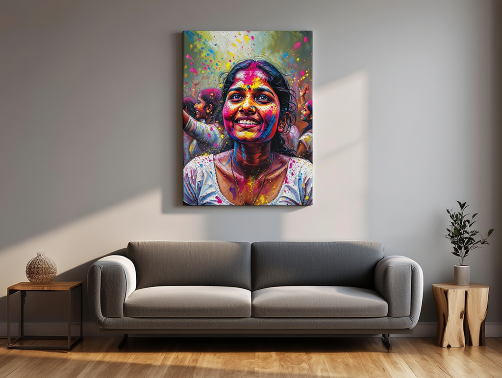 Holi Festival Celebration - Premium Canvas Art Print