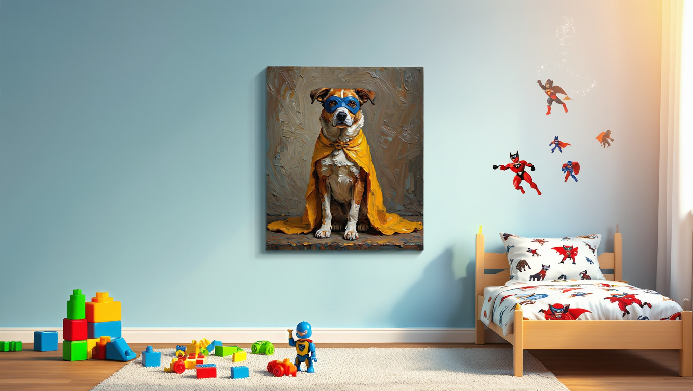 Super Pup Hero - Premium Canvas Art Print