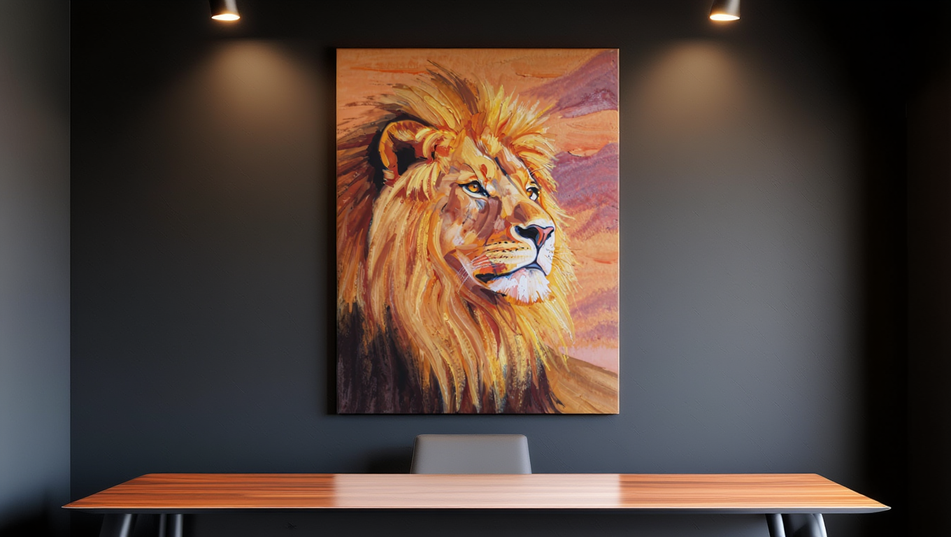 Majestic Lion King - Premium Canvas Art Print