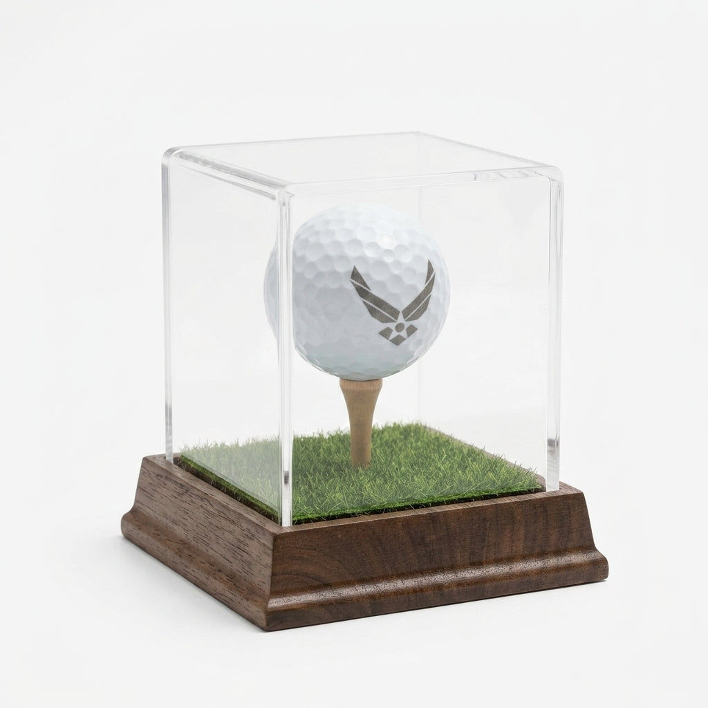 Custom Laser Engraved Golf Ball Display Case