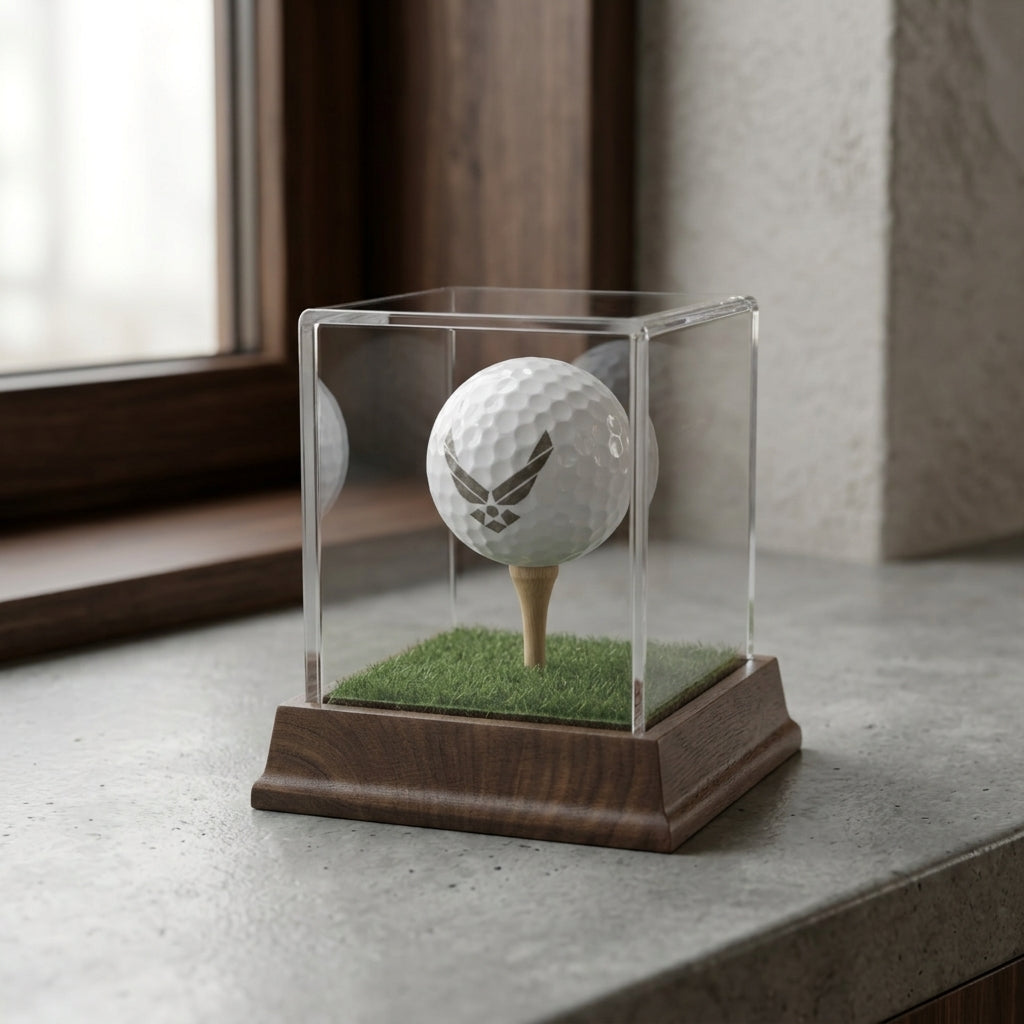Custom Laser Engraved Golf Ball Display Case